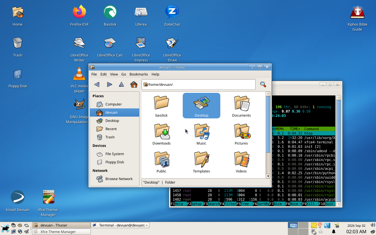 The default Scrollbar Linux desktop