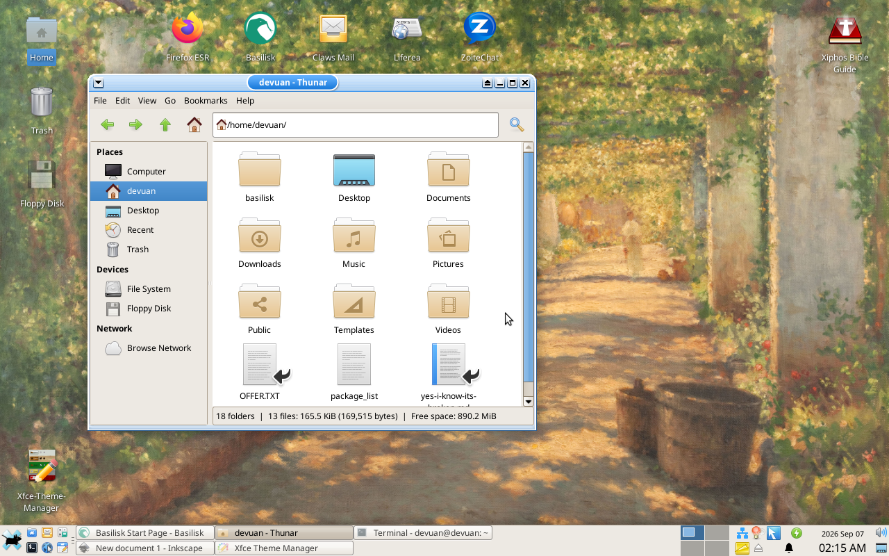 Scrollbar Linux with Elementary Xfce icon theme