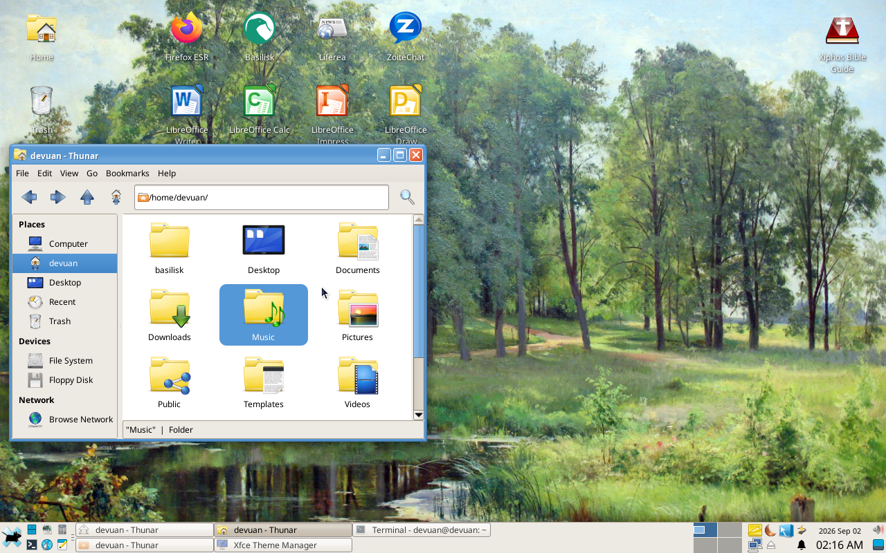 Scrollbar Linux with Oxylite icons and RedmondXP window frames