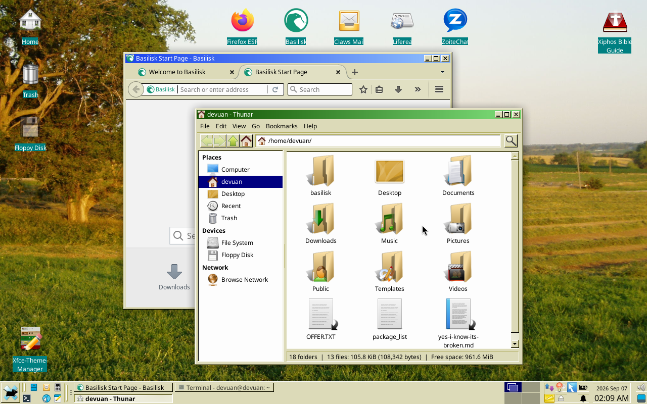 Scrollbar Linux with MeadowHome theme